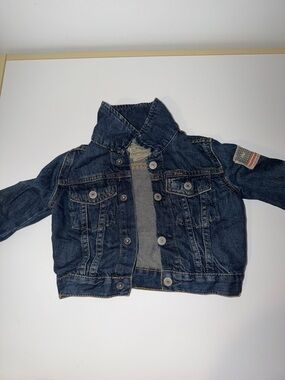 Polo by Ralph Lauren Boys Dark Blue Denim Jacket with Flag Patch